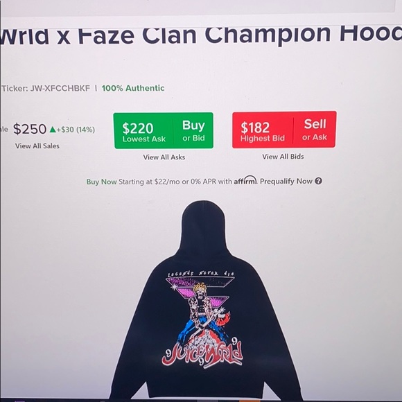 Juice Wrld x Faze Clan collab Hoodie - Picture 4 of 4